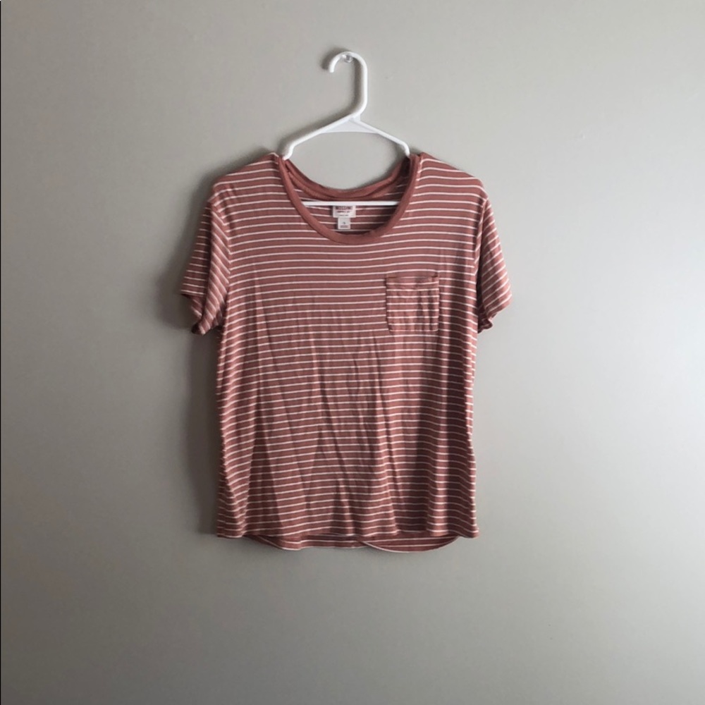 women’s striped distressed shirt